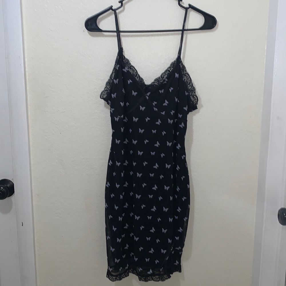 Black and White butterfly Mini Dress